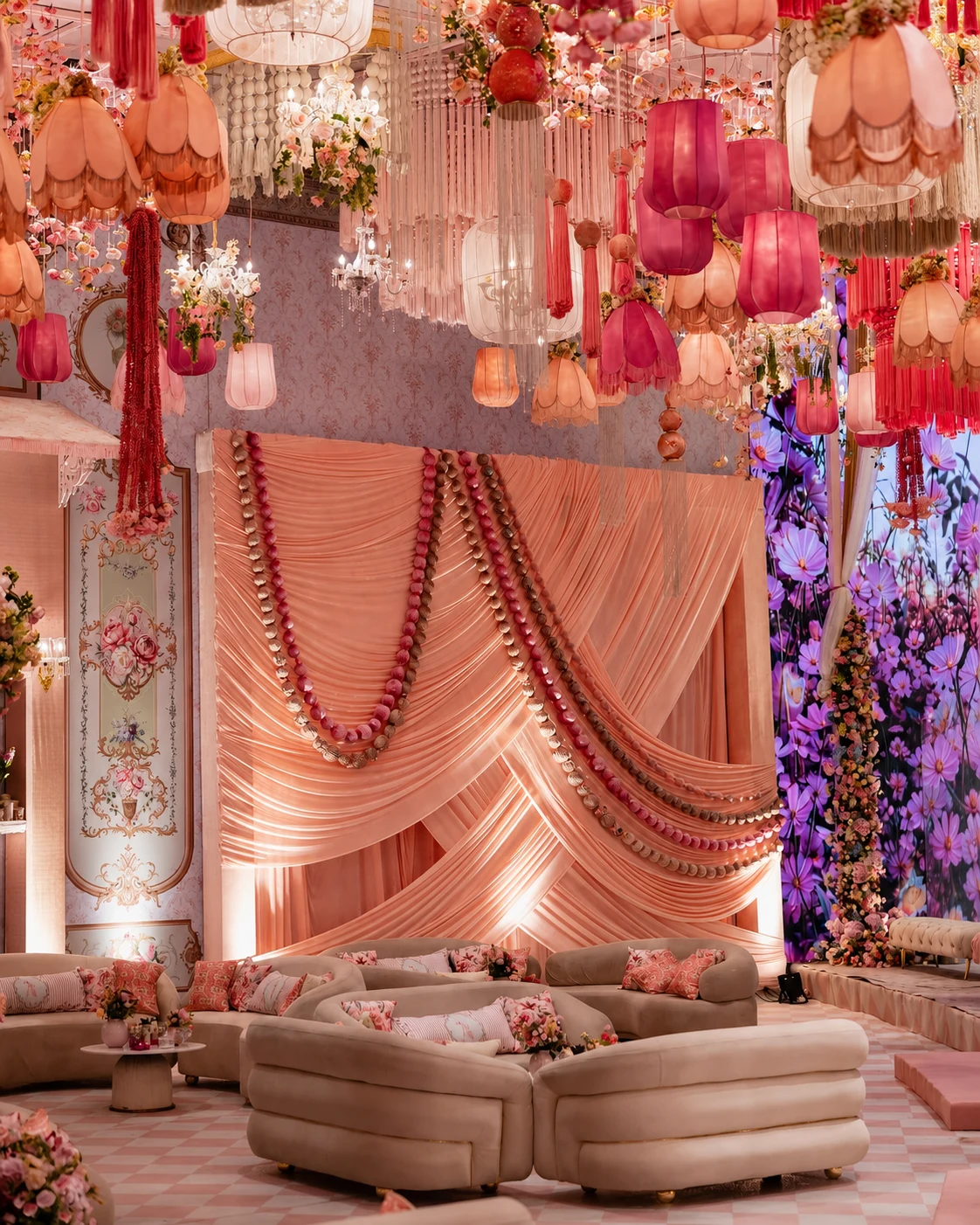 Vibrant Rajasthani Mehndi backdrop