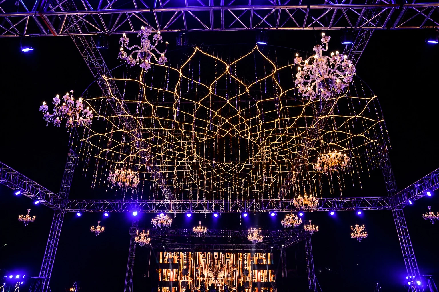 A beautiful marigold ceremony setup at Diggi Fort, Rajasthan by EELEGANT EVENTS